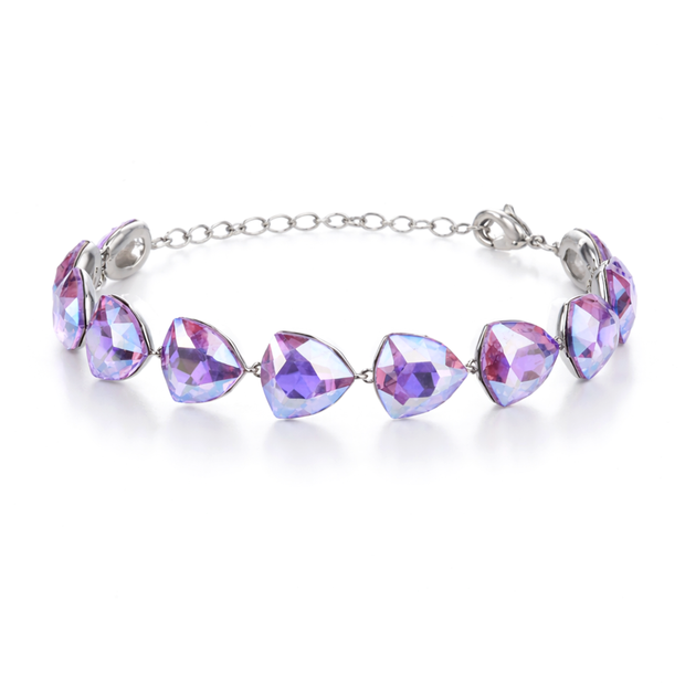 Crystal crystal adjustable bracelet — variable colour - Violet