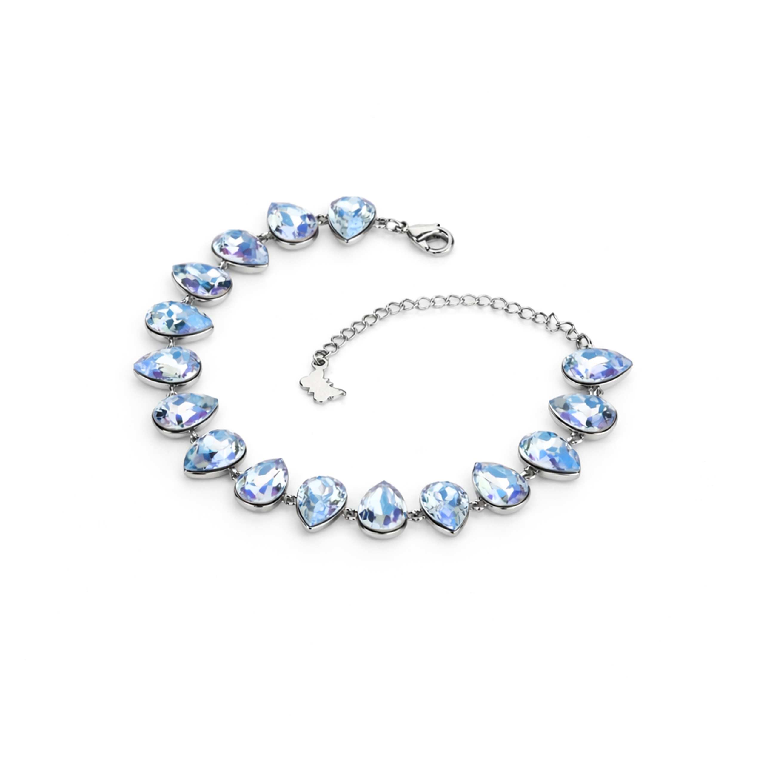 Pear-cut crystal adjustable bracelet — variable colour - Sky Blue