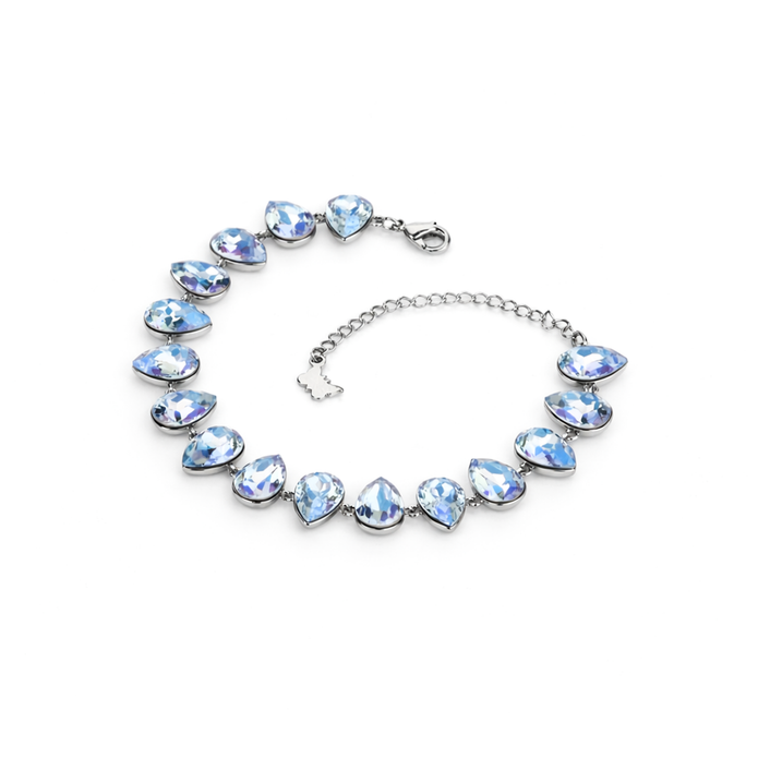 Pear-cut crystal adjustable bracelet — variable colour - Sky Blue