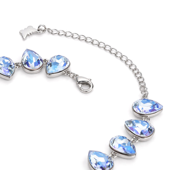 Pear-cut crystal adjustable bracelet — variable colour - Sky Blue