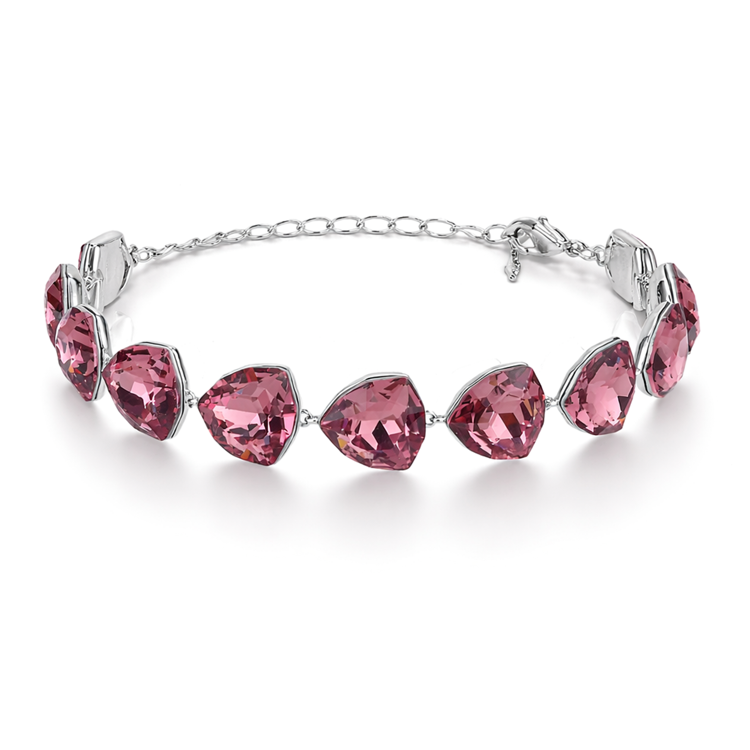 Crystal crystal adjustable bracelet — variable colour - Rose pink