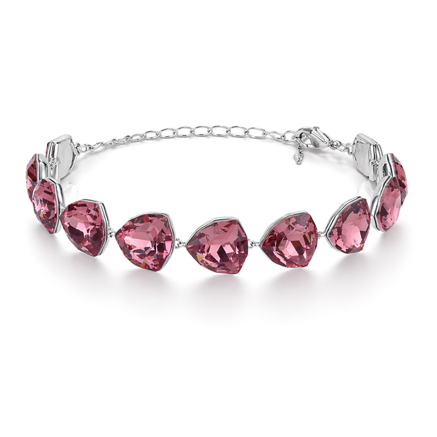 Crystal crystal adjustable bracelet — variable colour - Rose pink