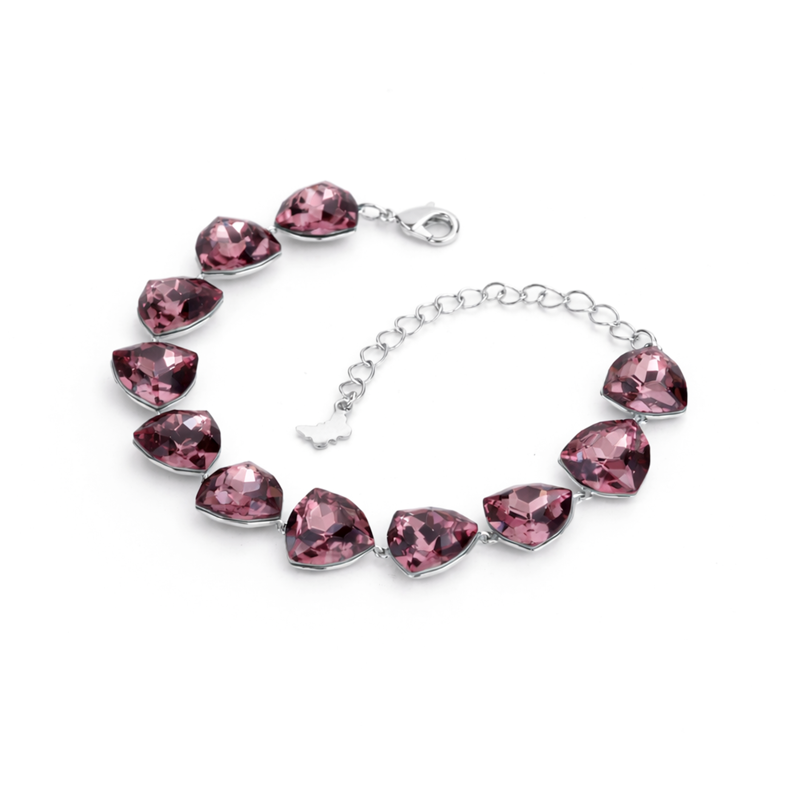 Crystal crystal adjustable bracelet — variable colour - Rose pink