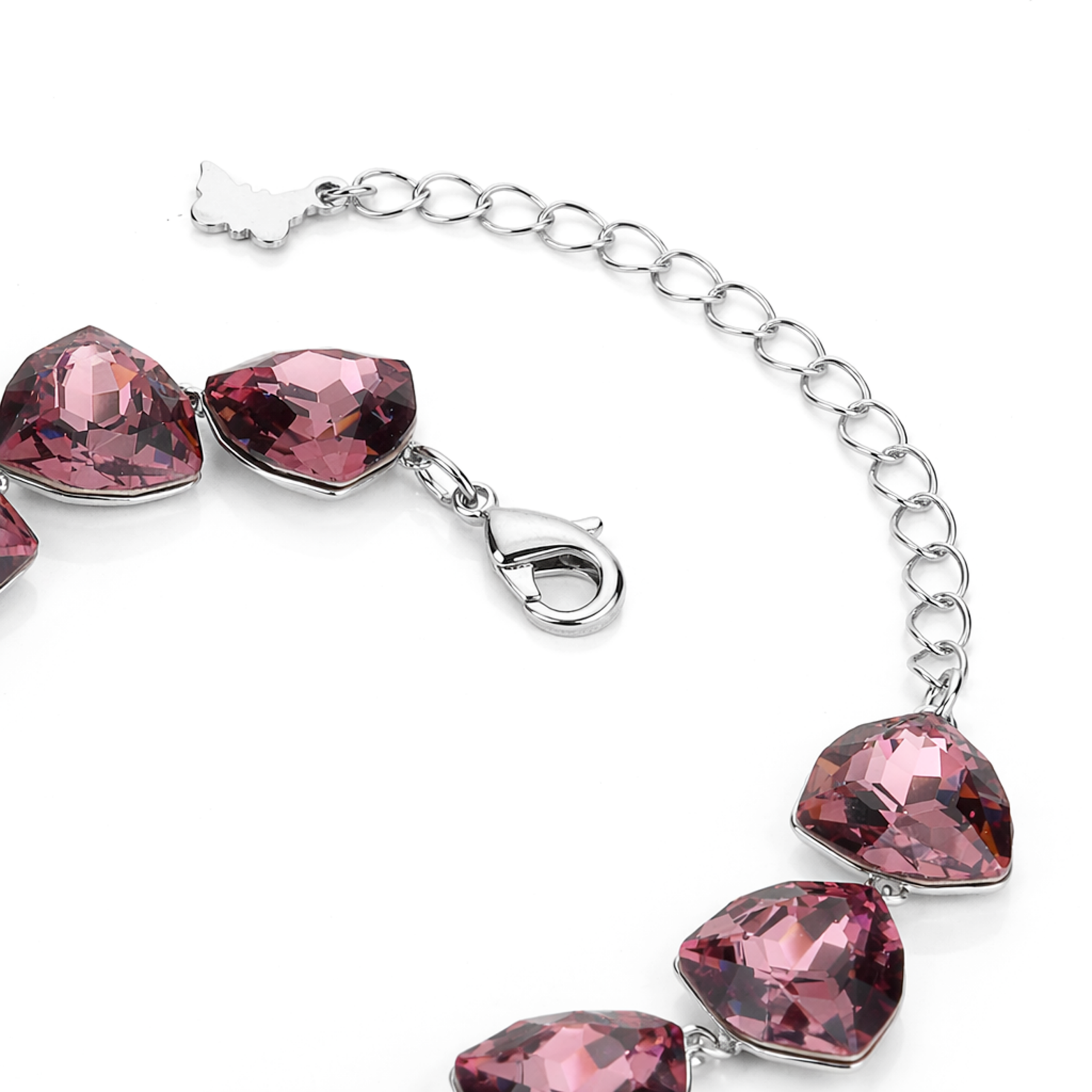 Crystal crystal adjustable bracelet — variable colour - Rose pink