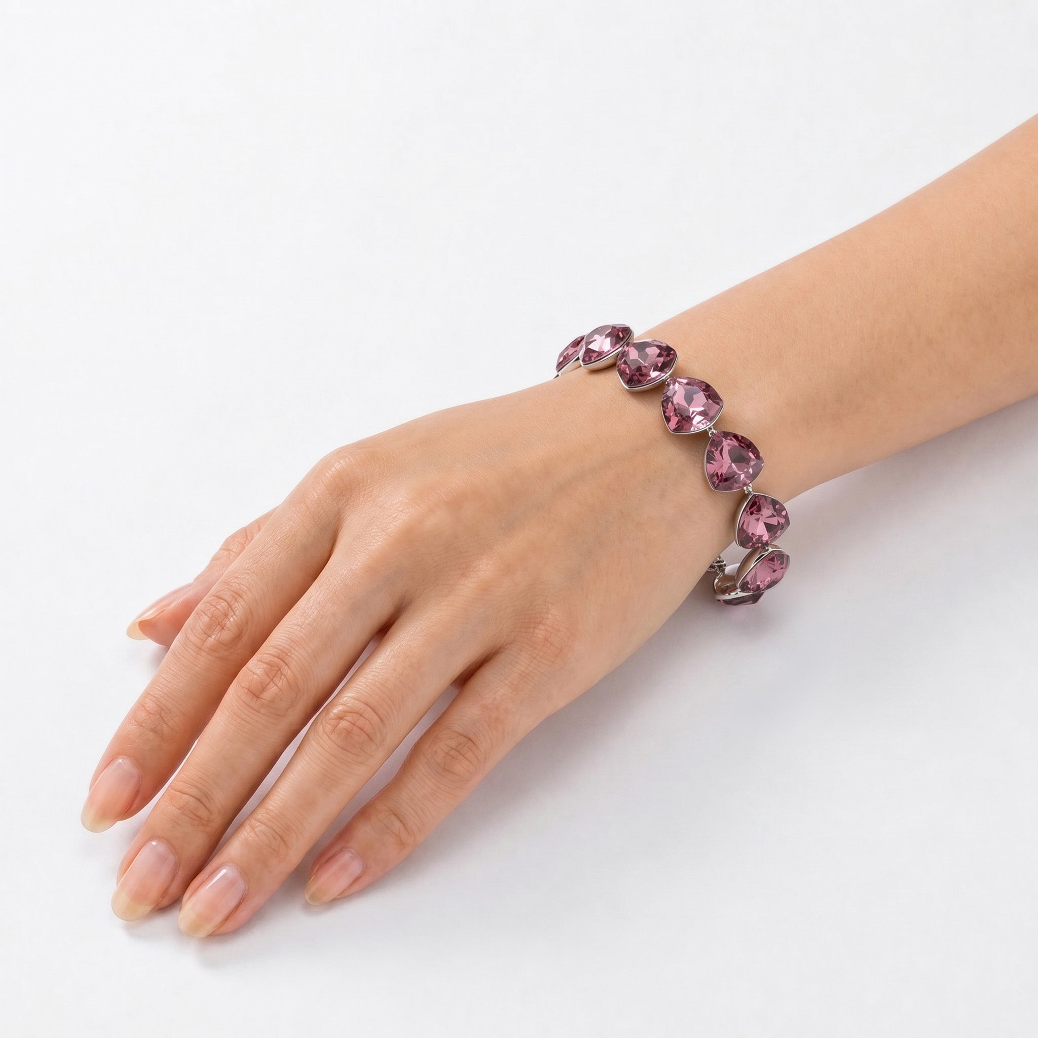 Crystal crystal adjustable bracelet — variable colour - Rose pink