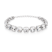 Cushion-cut crystal adjustable bracelet — variable colour - Clear