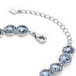 Octagonal crystal adjustable bracelet — variable colour - Aqua Blue