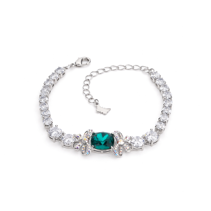 Crystal crystal tennis bracelet — variable colour - Emerald Green