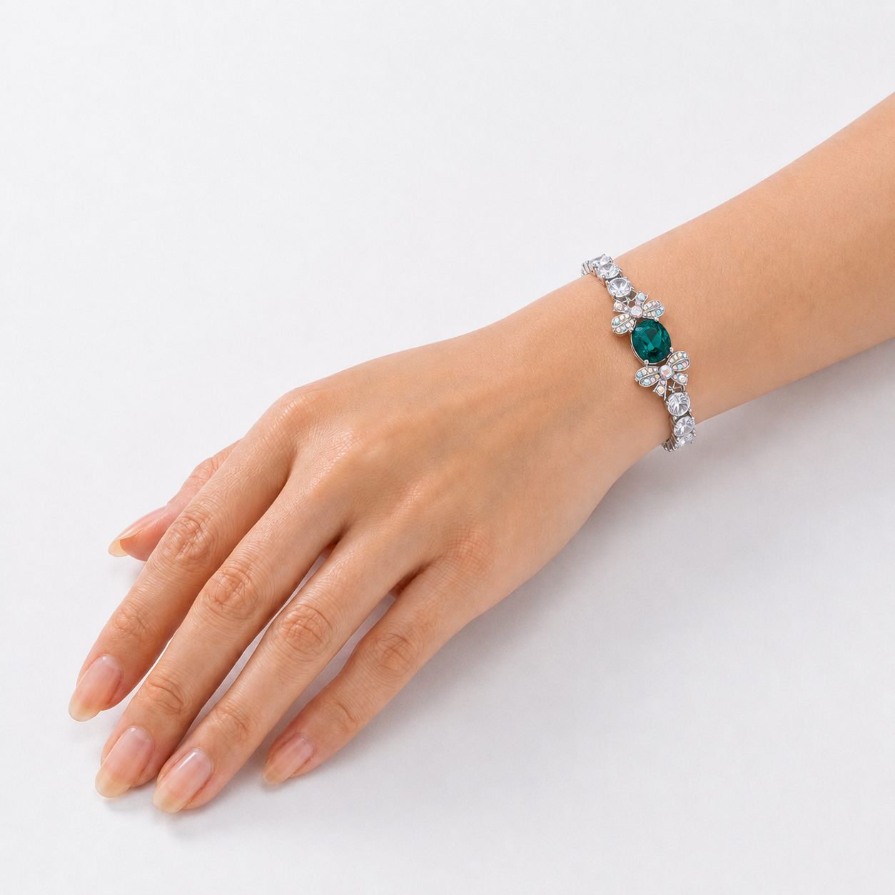 Crystal crystal tennis bracelet — variable colour - Emerald Green