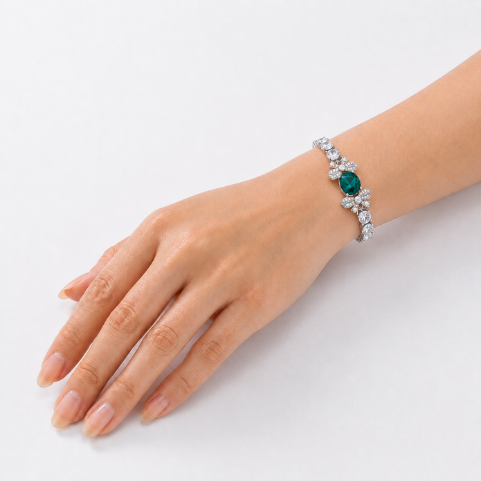 Crystal crystal tennis bracelet — variable colour - Emerald Green