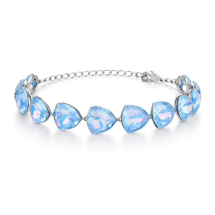 Crystal crystal adjustable bracelet — variable colour - Sky Blue