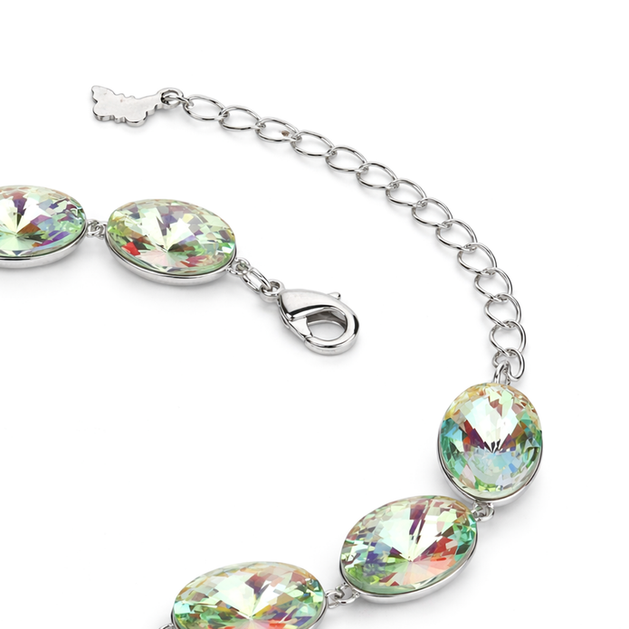 Oval-cut crystal adjustable bracelet — variable colour - Multi-Color