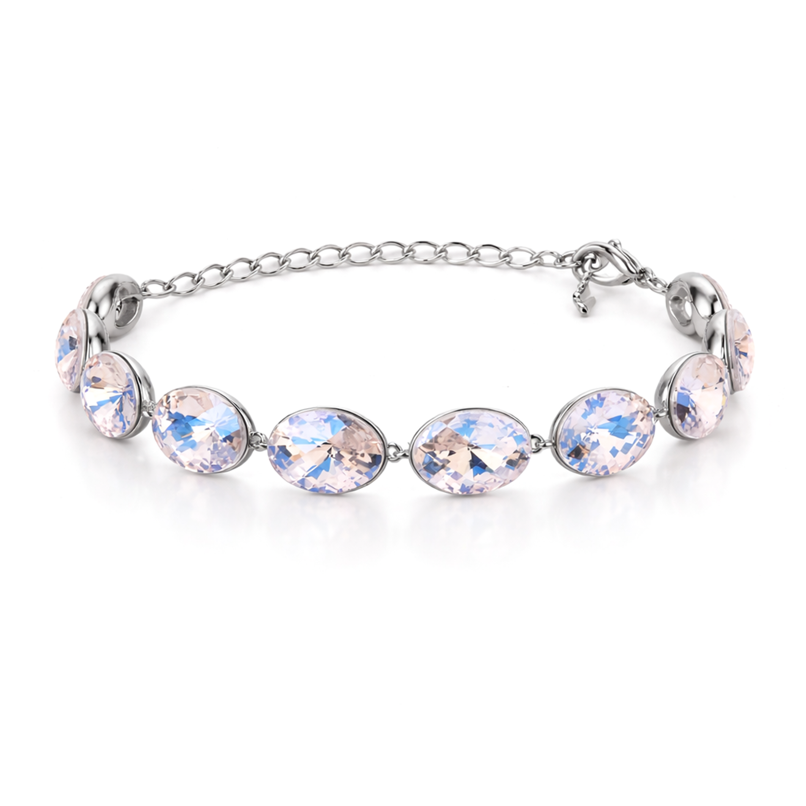 Oval-cut crystal adjustable bracelet — variable colour - Aurora