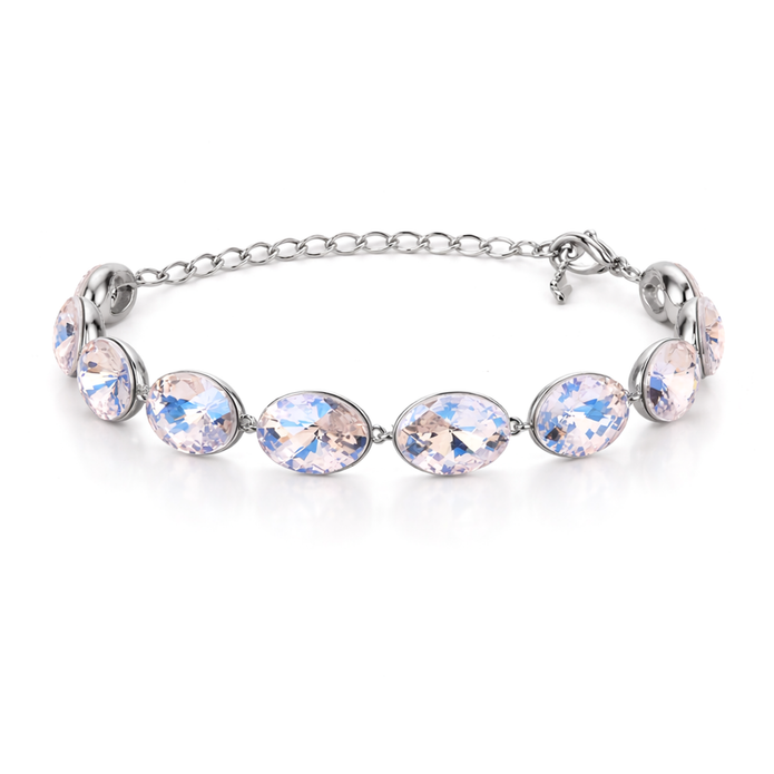 Oval-cut crystal adjustable bracelet — variable colour - Aurora