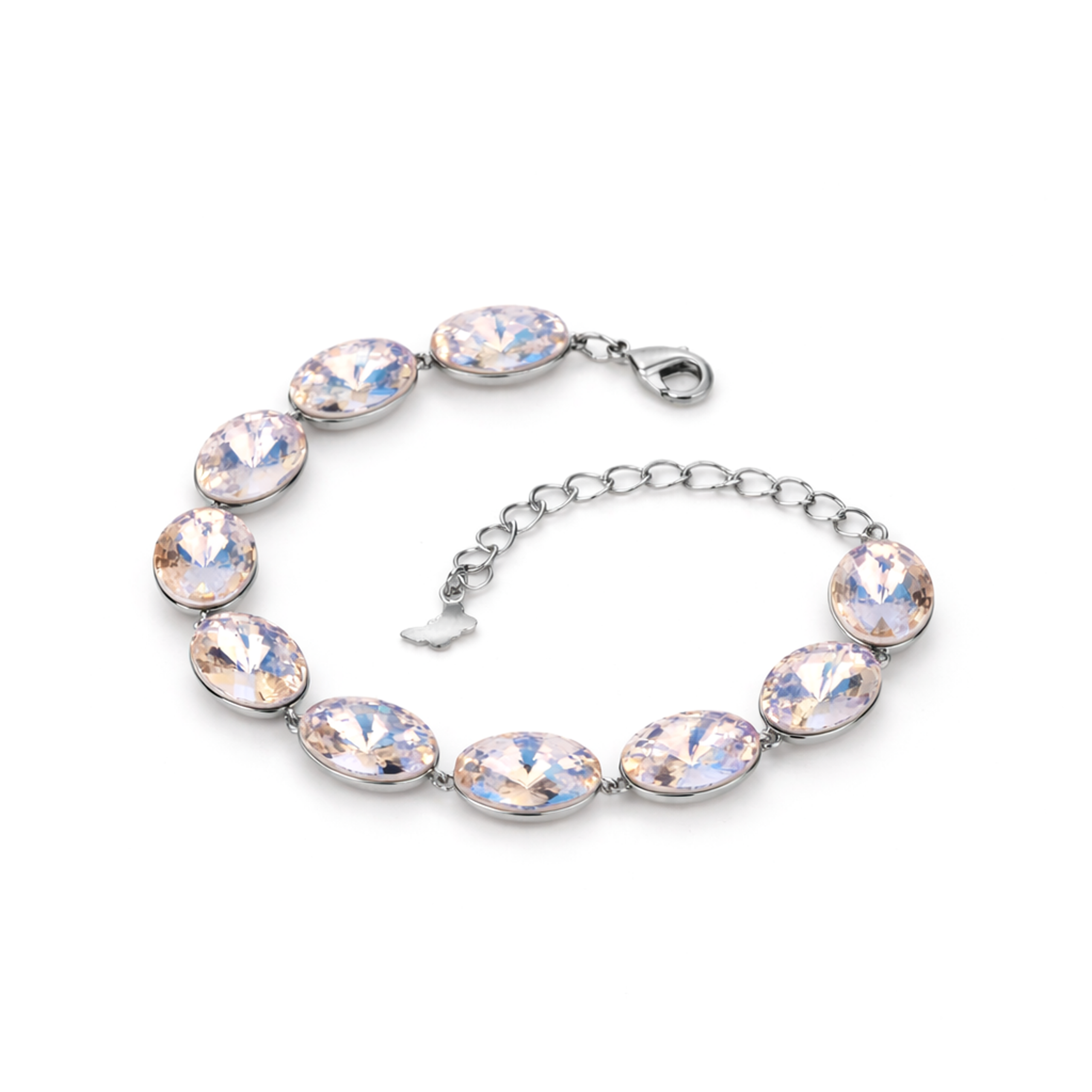 Oval-cut crystal adjustable bracelet — variable colour - Aurora