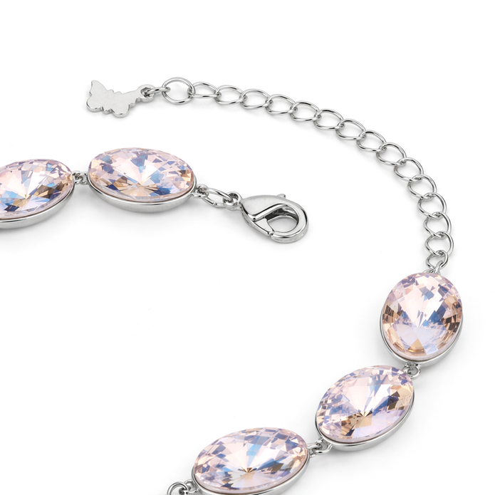 Oval-cut crystal adjustable bracelet — variable colour - Aurora