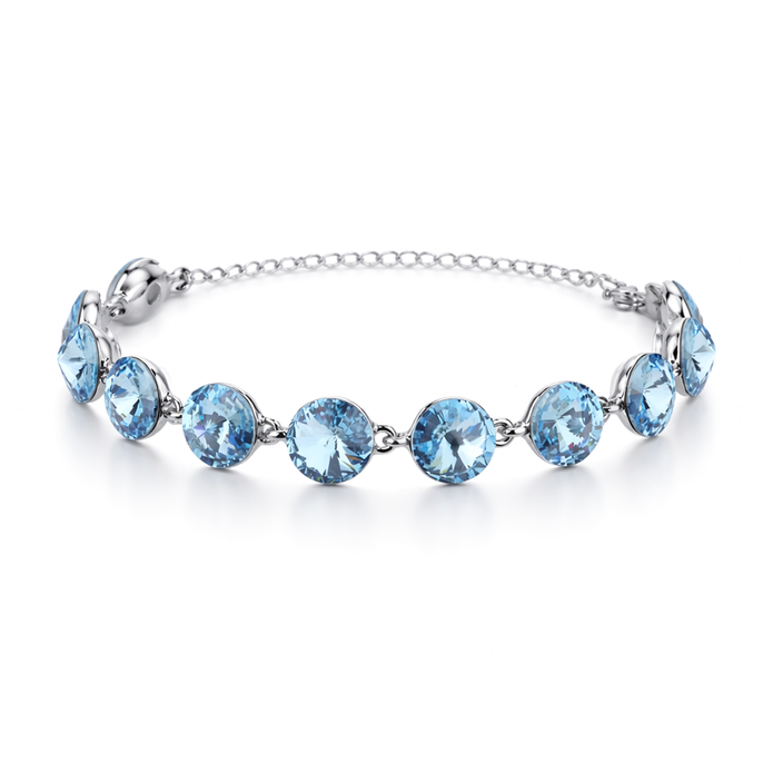 Rivoli crystal adjustable bracelet — variable colour - Aqua Blue