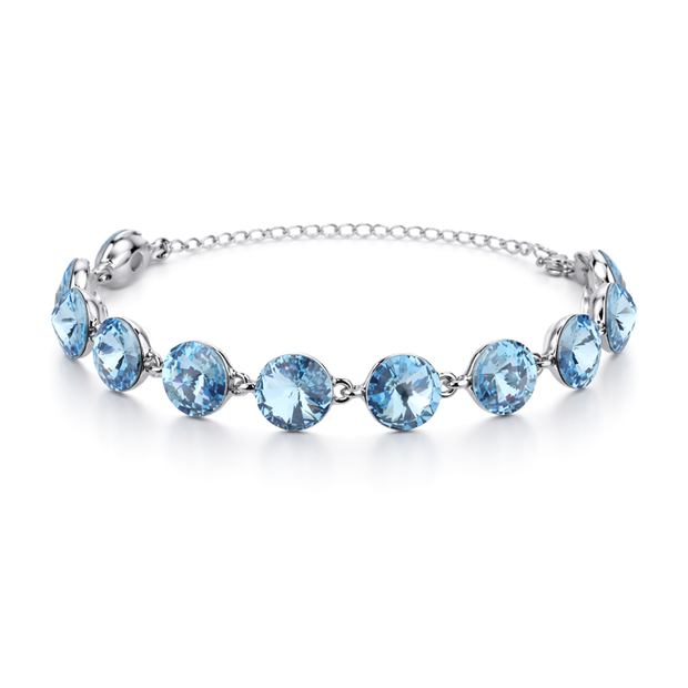 Rivoli crystal adjustable bracelet — variable colour - Aqua Blue