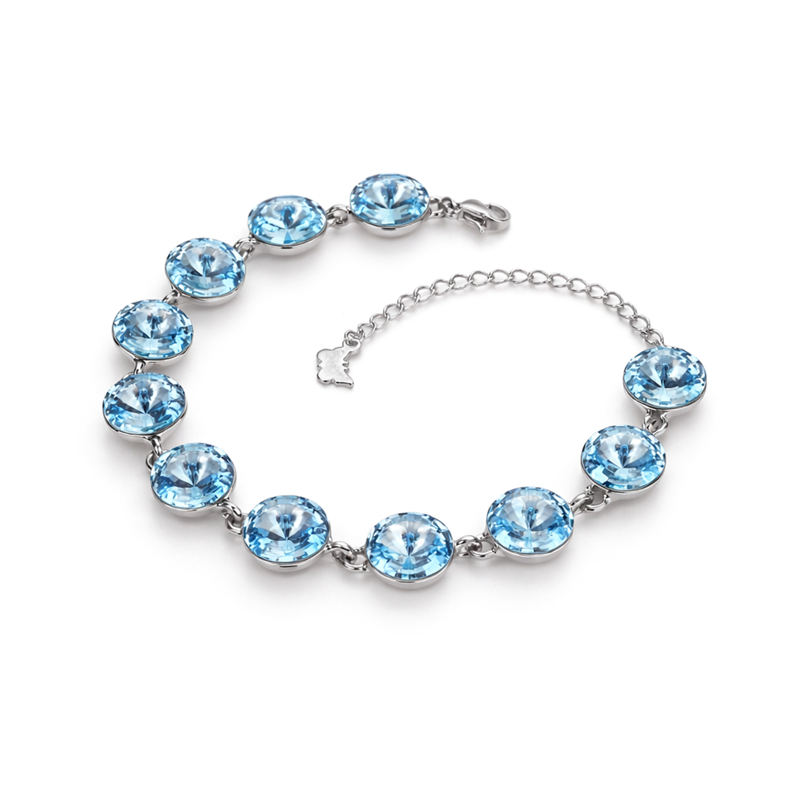Rivoli crystal adjustable bracelet — variable colour - Aqua Blue