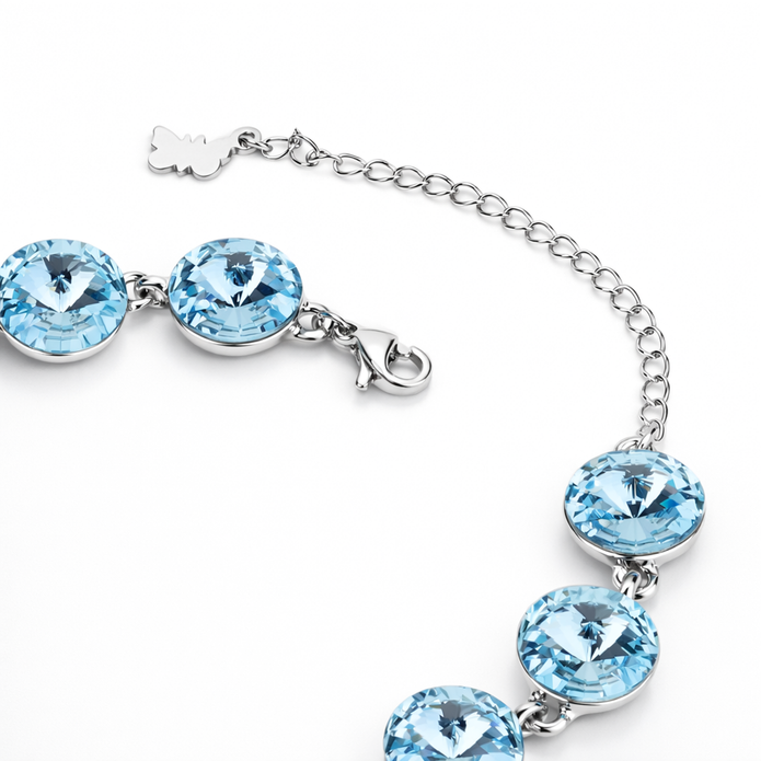 Rivoli crystal adjustable bracelet — variable colour - Aqua Blue
