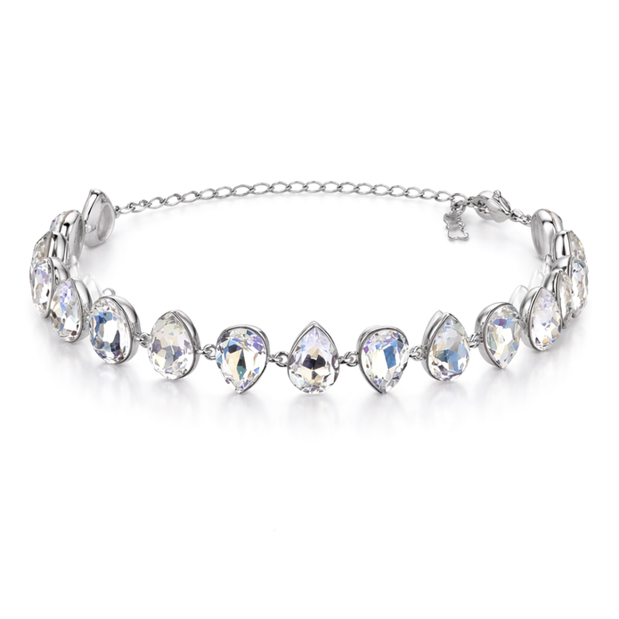 Pear-cut crystal adjustable bracelet — variable colour - Clear
