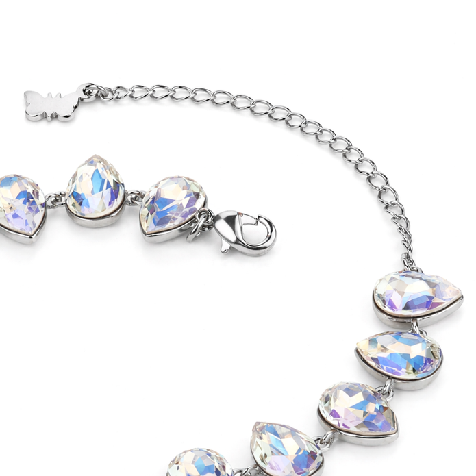 Pear-cut crystal adjustable bracelet — variable colour - Clear