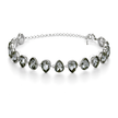 Pear-cut crystal adjustable bracelet — variable colour - Gunmetal