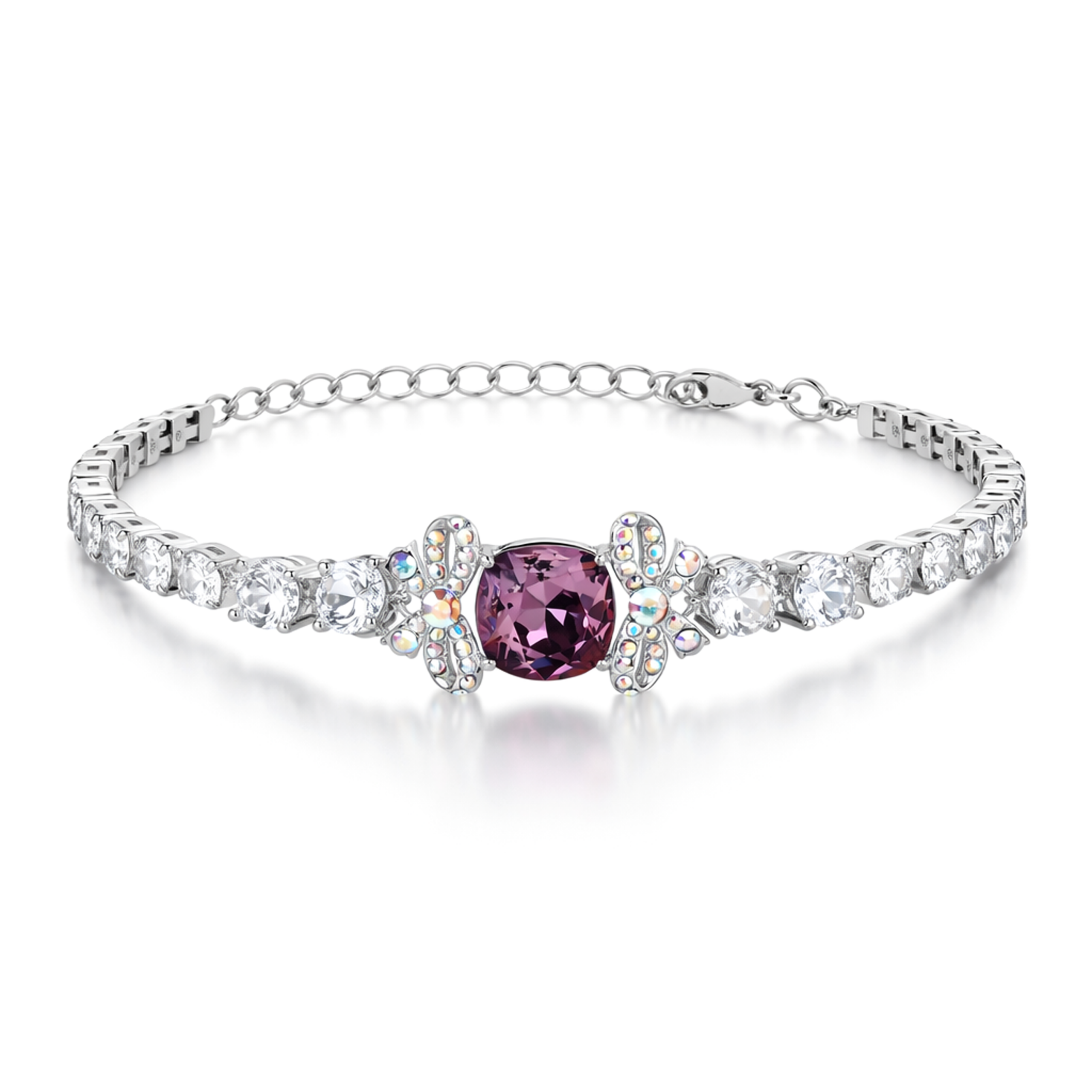 Crystal crystal tennis bracelet — variable colour - Plum
