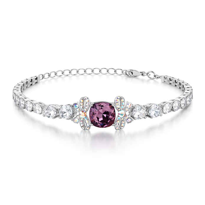 Crystal crystal tennis bracelet — variable colour - Plum