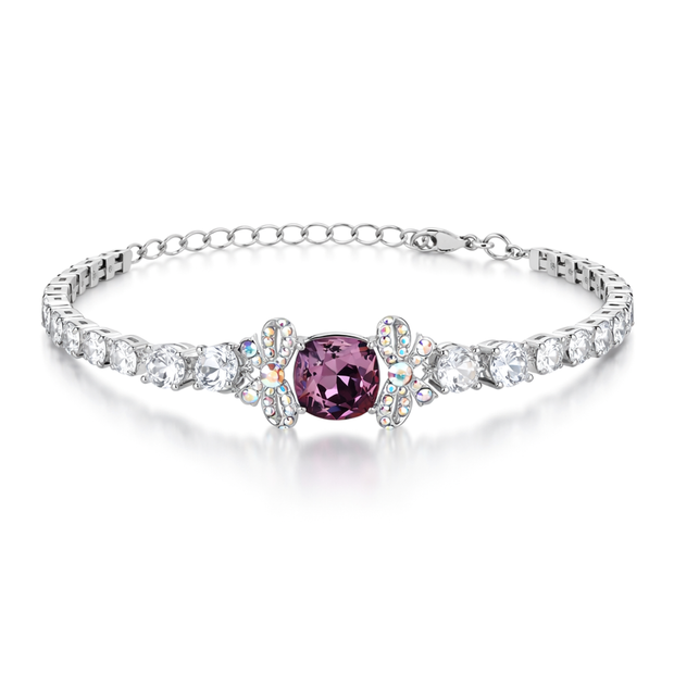 Crystal crystal tennis bracelet — variable colour - Plum