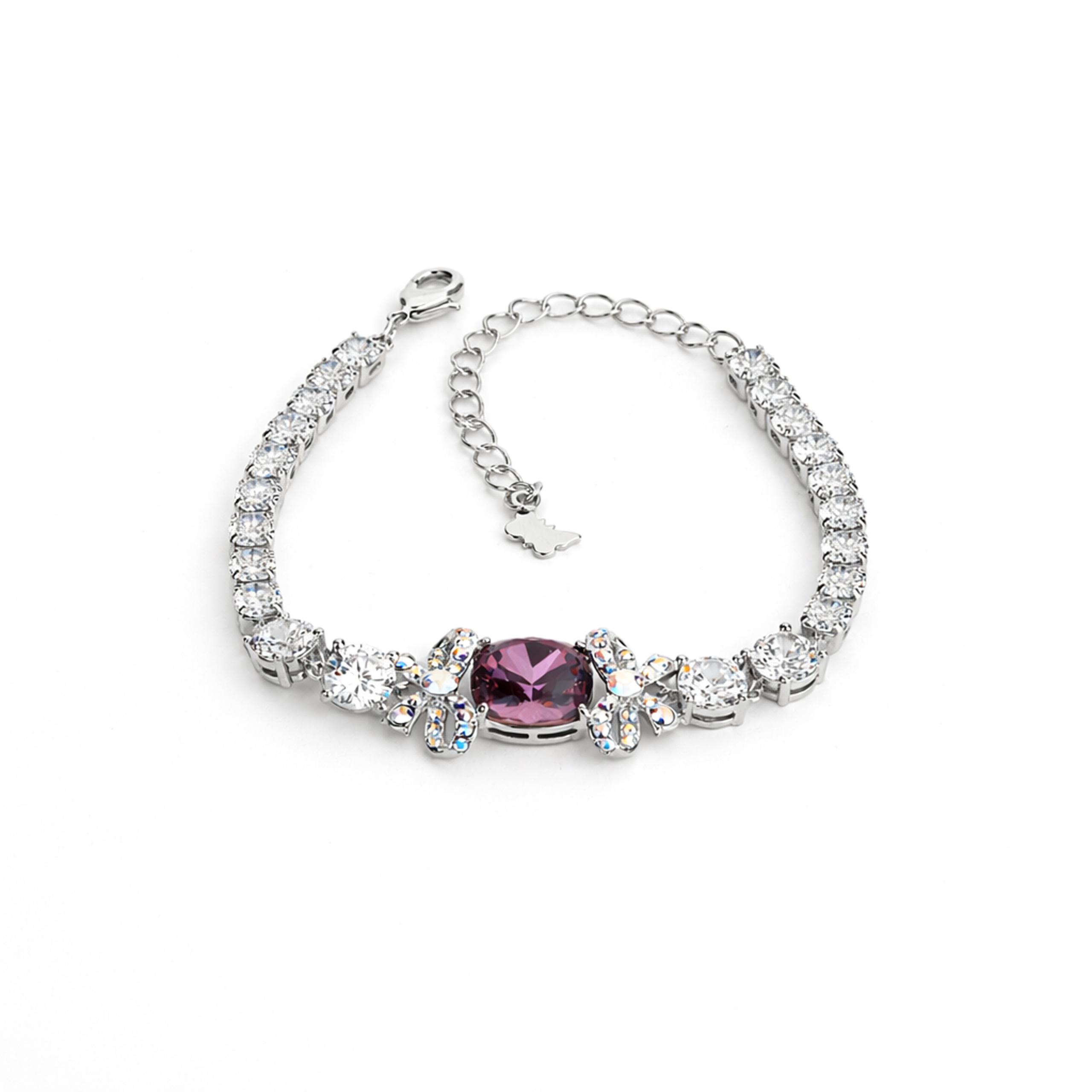 Crystal crystal tennis bracelet — variable colour - Plum