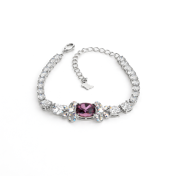 Crystal crystal tennis bracelet — variable colour - Plum