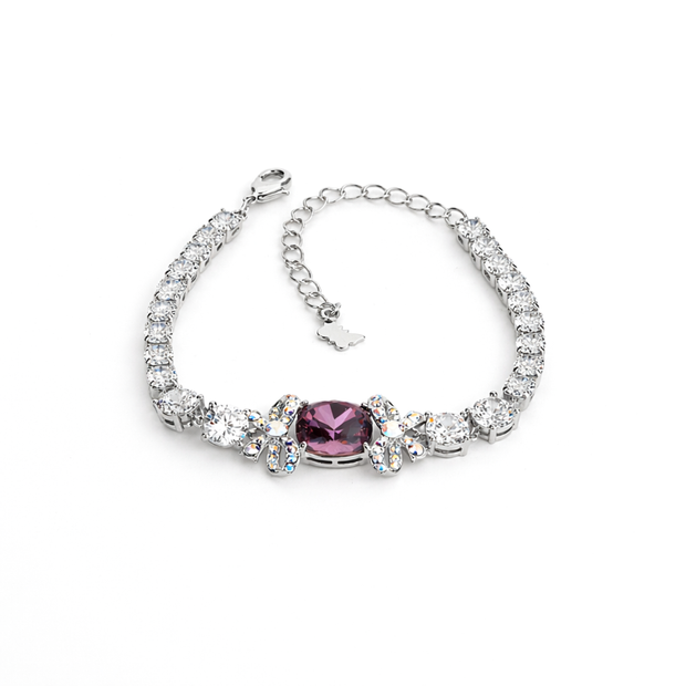 Crystal crystal tennis bracelet — variable colour - Plum