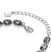 Cushion-cut crystal adjustable bracelet — variable colour - Gunmetal