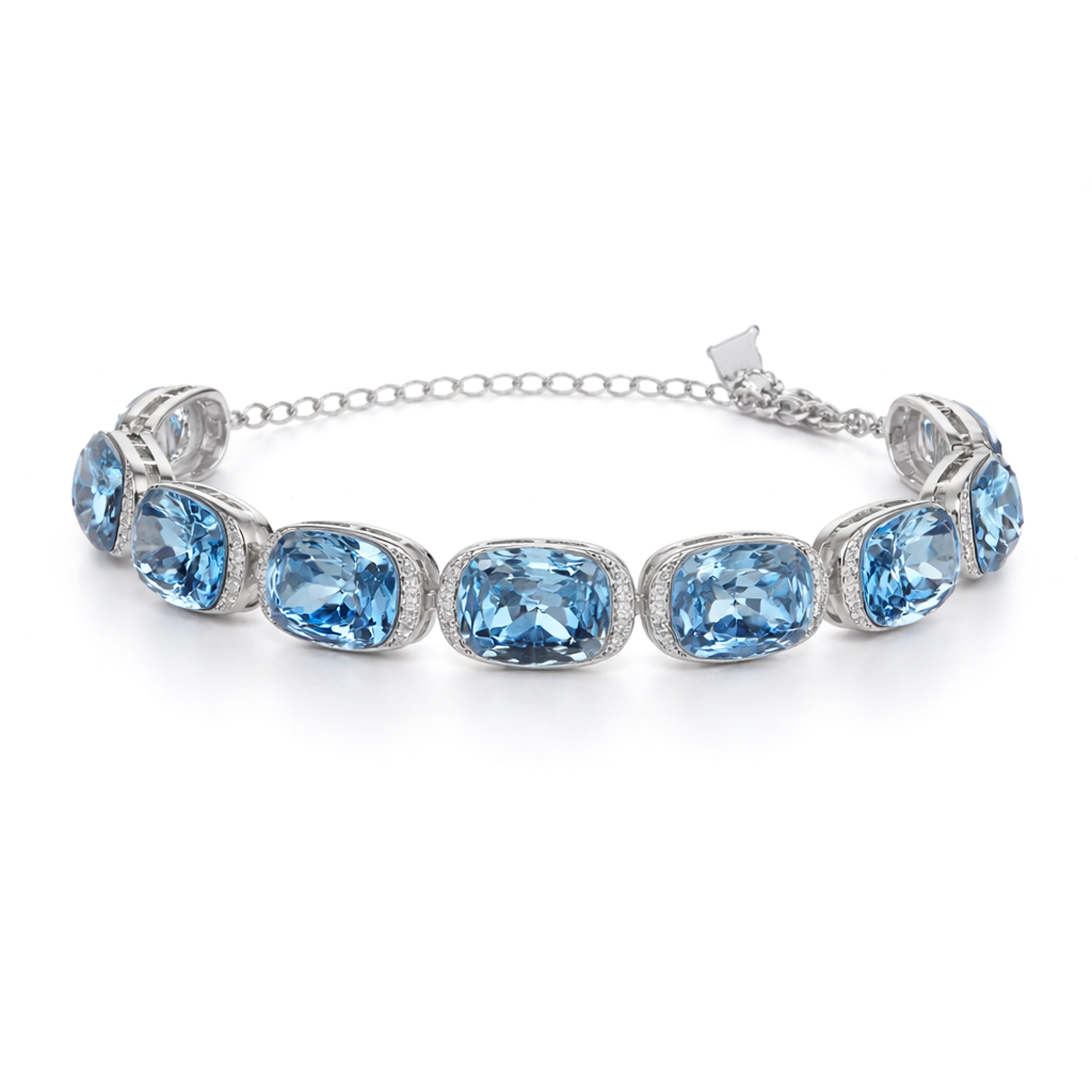 Crystal crystal tennis bracelet — variable colour - Aqua Blue