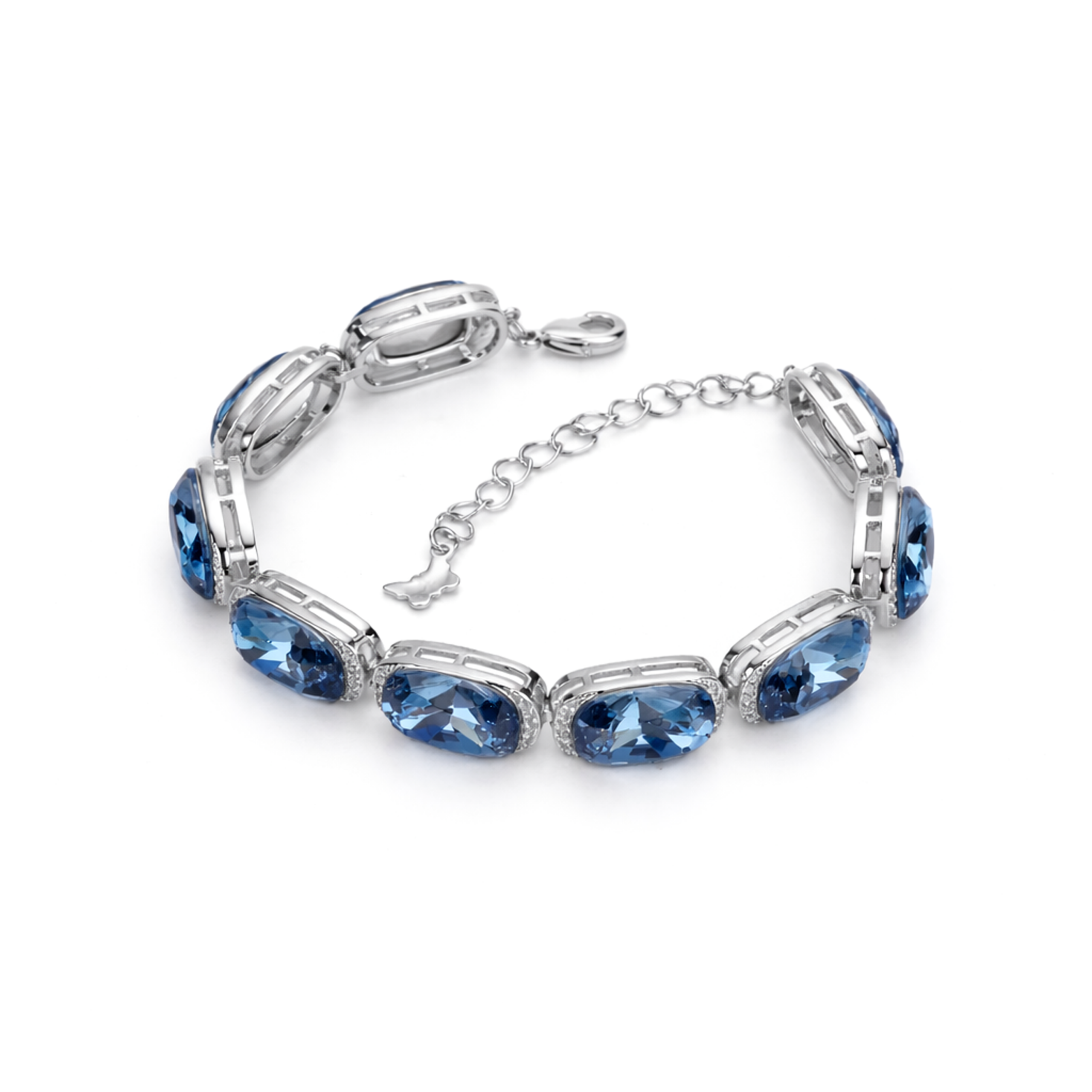Crystal crystal tennis bracelet — variable colour - Aqua Blue