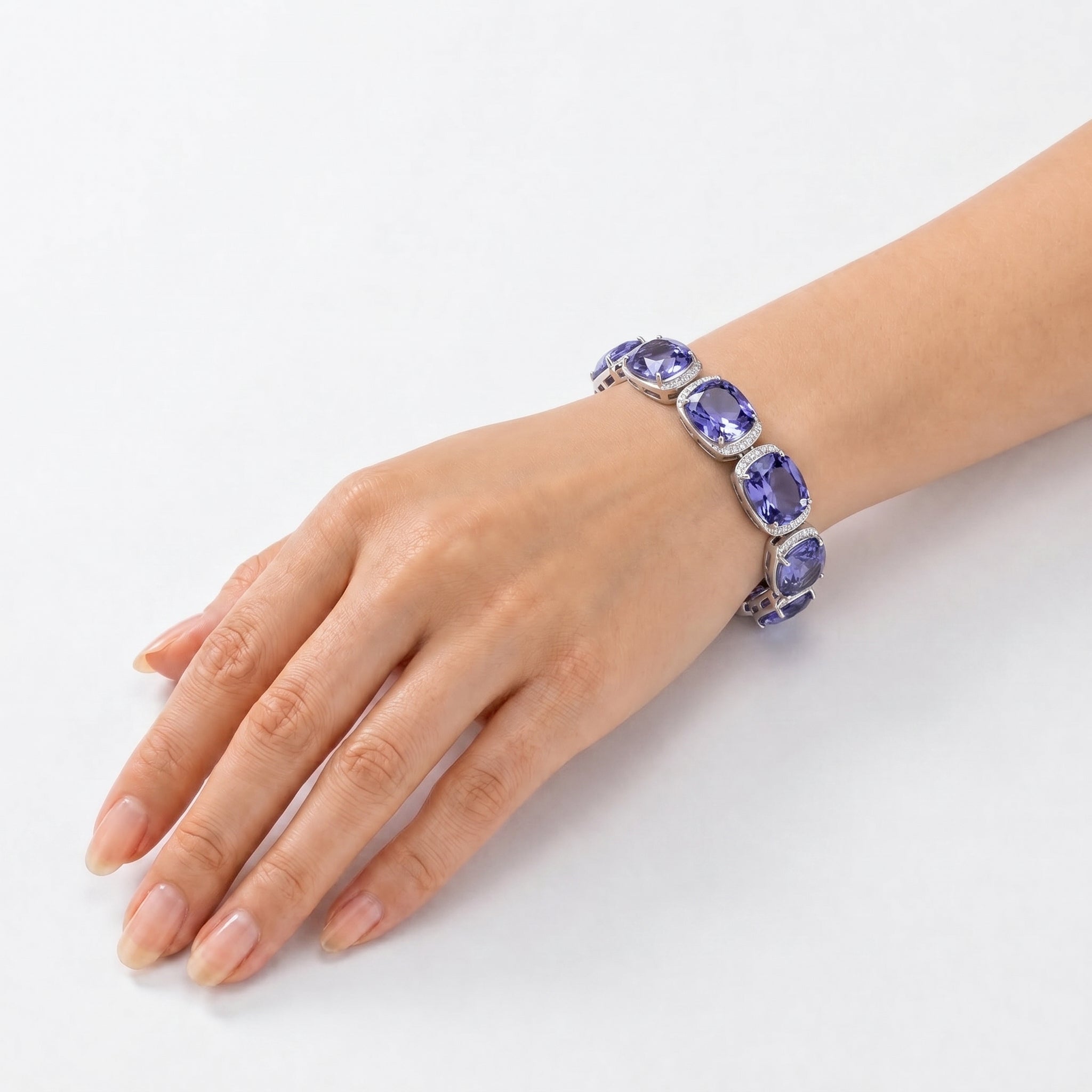 Crystal crystal tennis bracelet — variable colour - Violet