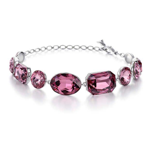 Crystal crystal adjustable bracelet — variable colour - Plum