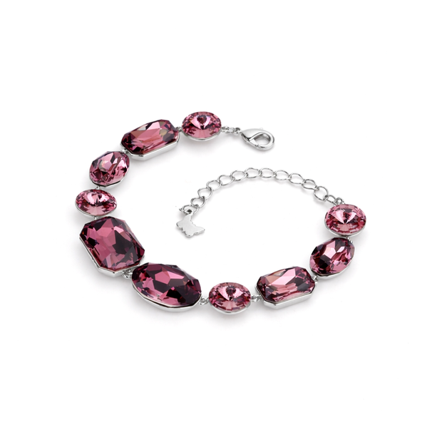 Crystal crystal adjustable bracelet — variable colour - Plum