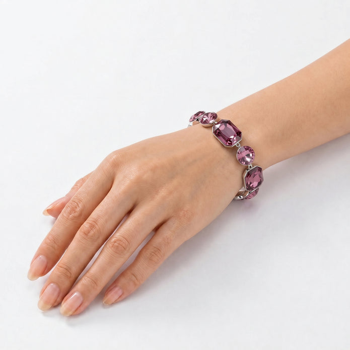 Crystal crystal adjustable bracelet — variable colour - Plum