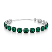 Cushion-cut crystal adjustable bracelet — variable colour - Emerald Green