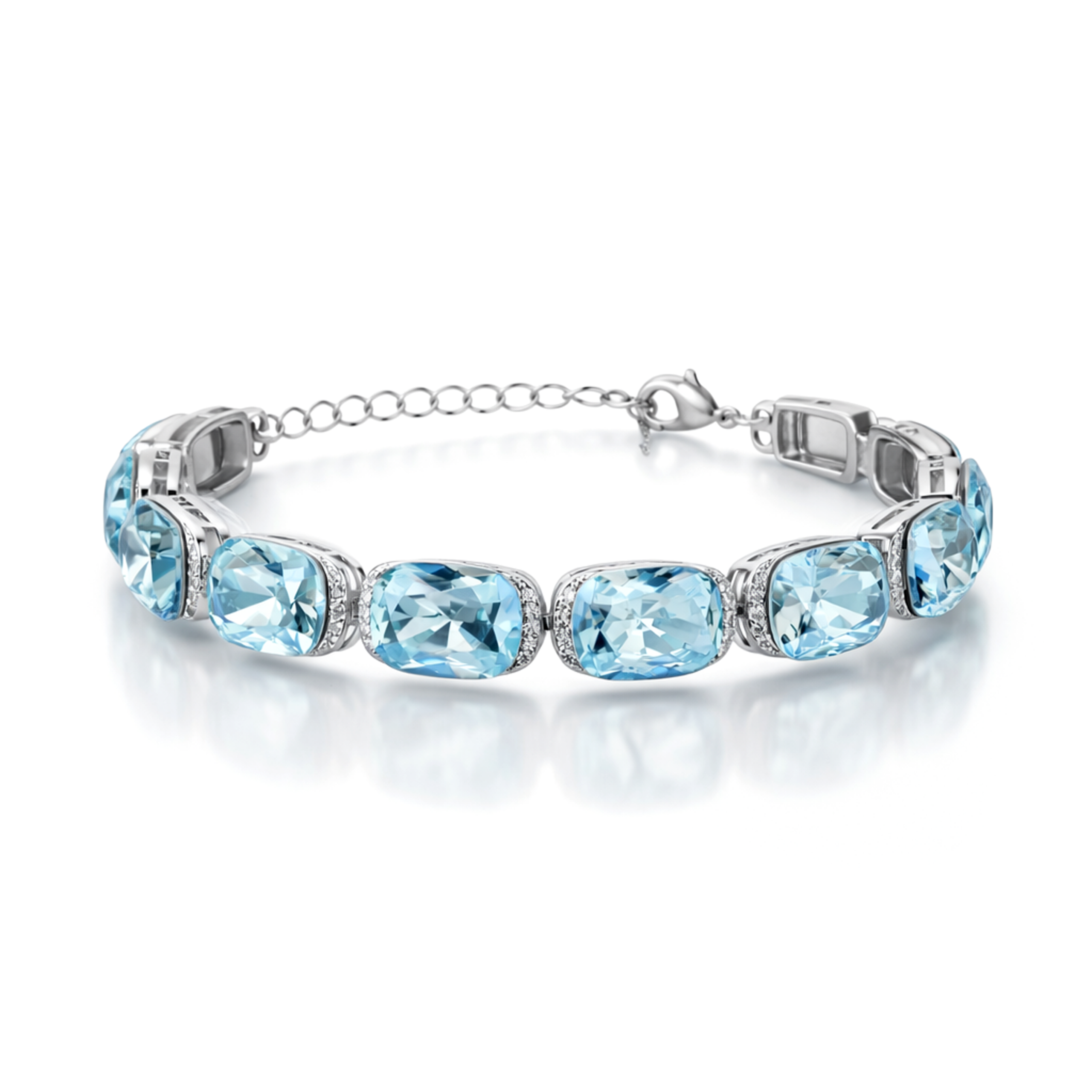 Crystal crystal tennis bracelet — variable colour - Sky Blue
