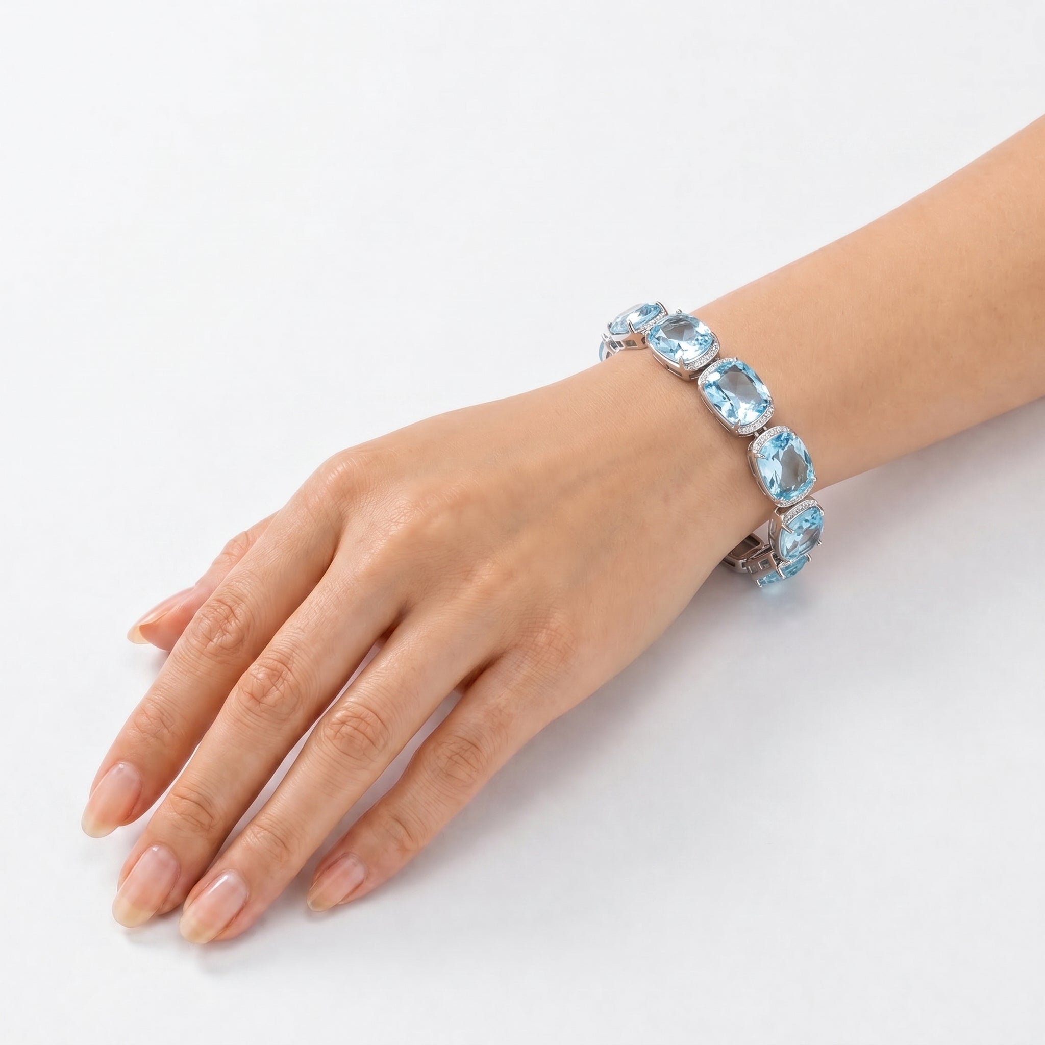 Crystal crystal tennis bracelet — variable colour - Sky Blue