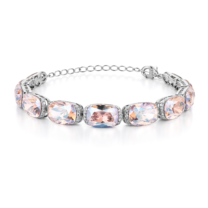 Crystal crystal tennis bracelet — variable colour - Blush pink
