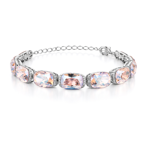 Crystal crystal tennis bracelet — variable colour - Blush pink
