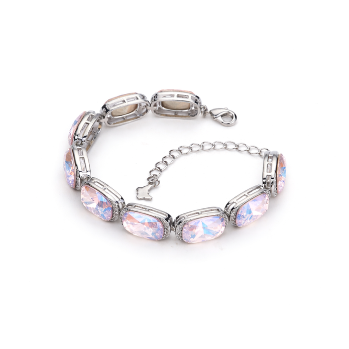 Crystal crystal tennis bracelet — variable colour - Blush pink