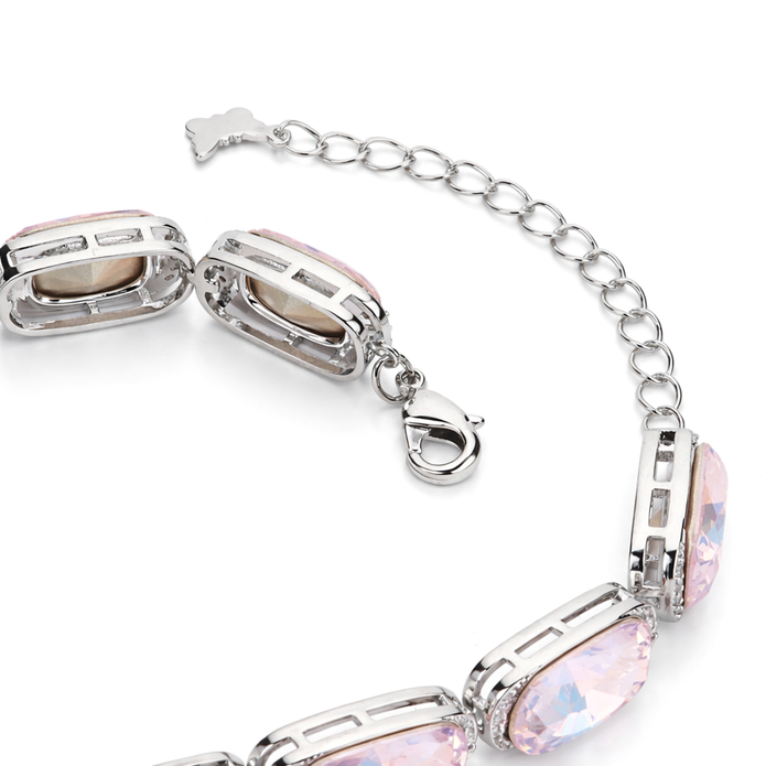 Crystal crystal tennis bracelet — variable colour - Blush pink