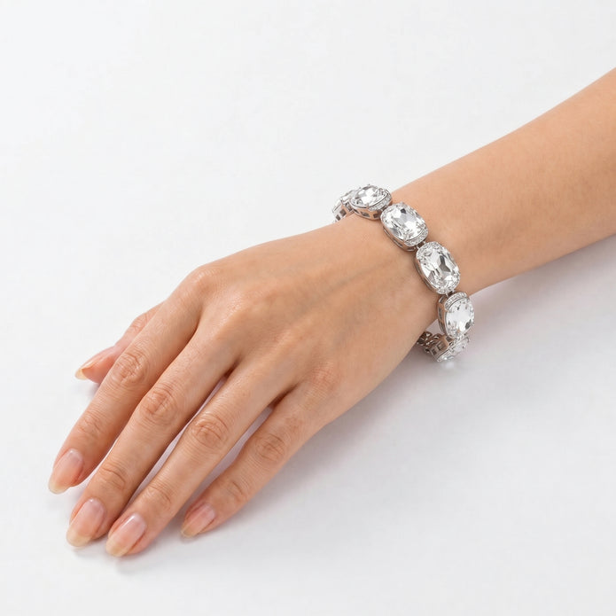 Crystal crystal tennis bracelet — variable colour - Clear
