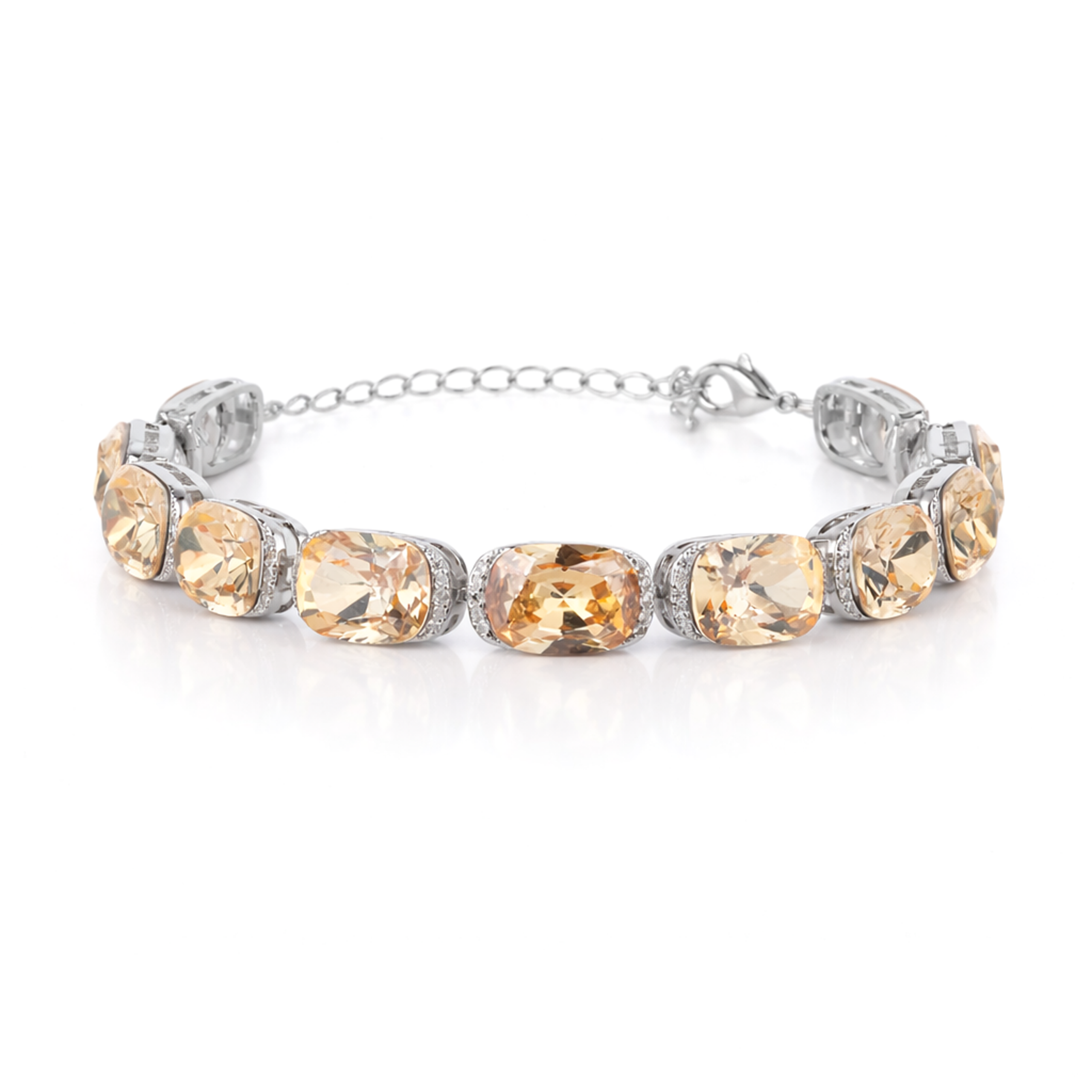 Crystal crystal tennis bracelet — variable colour - Citrine