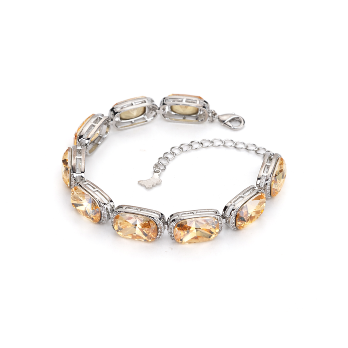 Crystal crystal tennis bracelet — variable colour - Citrine